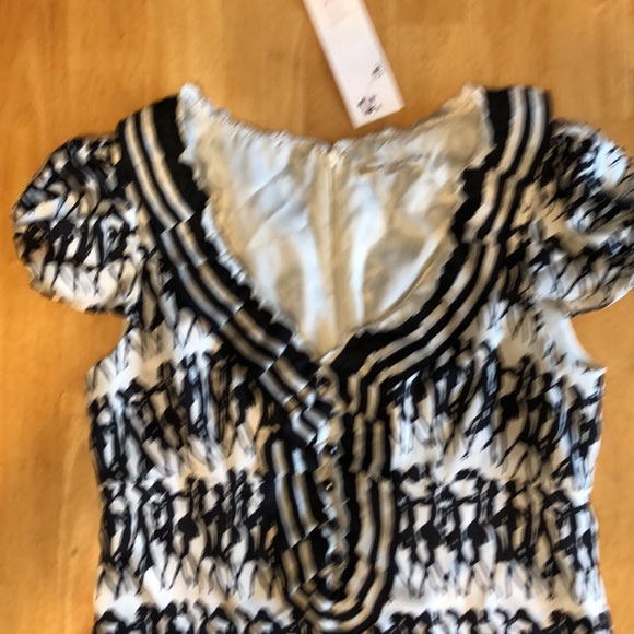 Nanette Lepore Chit Chat Top pearl/black size 8 - Picture 2 of 8